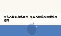 黑客入侵的真实案例_黑客入侵惊险逃脱攻略视频