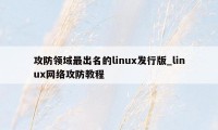 攻防领域最出名的linux发行版_linux网络攻防教程