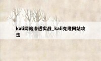 kali网站渗透实战_kali克隆网站攻击