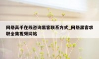 网络高手在线咨询黑客联系方式_网络黑客求职全集视频网站