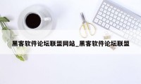 黑客软件论坛联盟网站_黑客软件论坛联盟