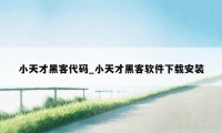小天才黑客代码_小天才黑客软件下载安装