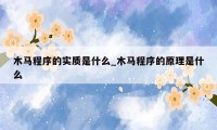 木马程序的实质是什么_木马程序的原理是什么