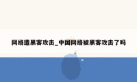 网络遭黑客攻击_中国网络被黑客攻击了吗