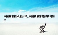中国黑客技术怎么样_中国的黑客是好的吗知乎