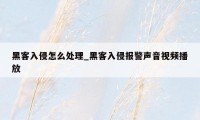 黑客入侵怎么处理_黑客入侵报警声音视频播放