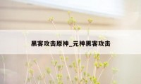 黑客攻击原神_元神黑客攻击