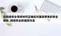 在网络安全领域如何正确应对漏洞带来的安全威胁_网络安全防漏洞攻击