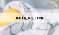 暗夜飞雪_暗夜飞飞官网