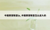 中国黑客联盟ip_中国黑客联盟怎么进入的