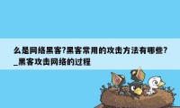 么是网络黑客?黑客常用的攻击方法有哪些?_黑客攻击网络的过程