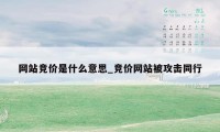 网站竞价是什么意思_竞价网站被攻击同行