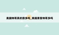 美国帅哥真的很多吗_美国黑客帅哥多吗