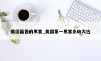 美国最强的黑客_美国第一黑客影响大选