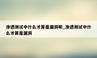 渗透测试中什么才算是漏洞呢_渗透测试中什么才算是漏洞