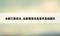 合肥打黑团伙_合肥黑客攻击事件真相图片